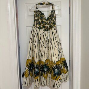 NWT Anthropologie  Girls From Savoy Burgeoning Hypericum Halter Dress
